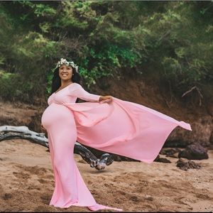 Pink maternity dress